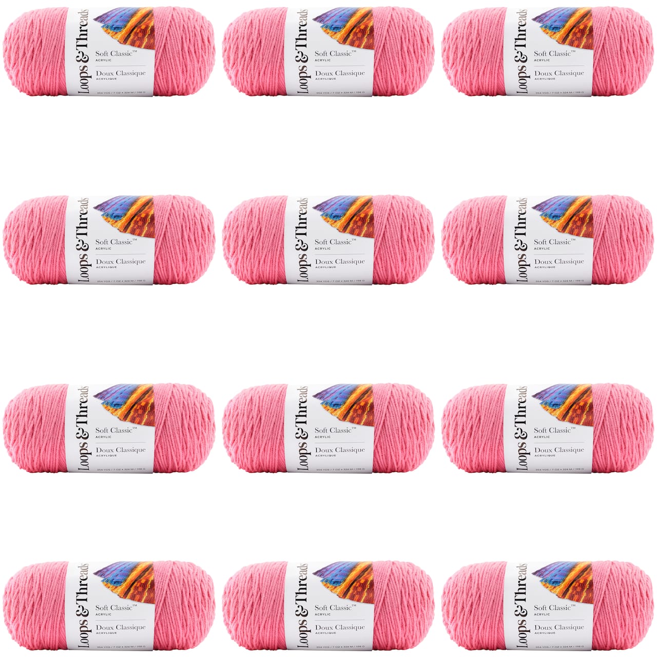 12 Pack: Soft Classic™ Solid Yarn by Loops & Threads®